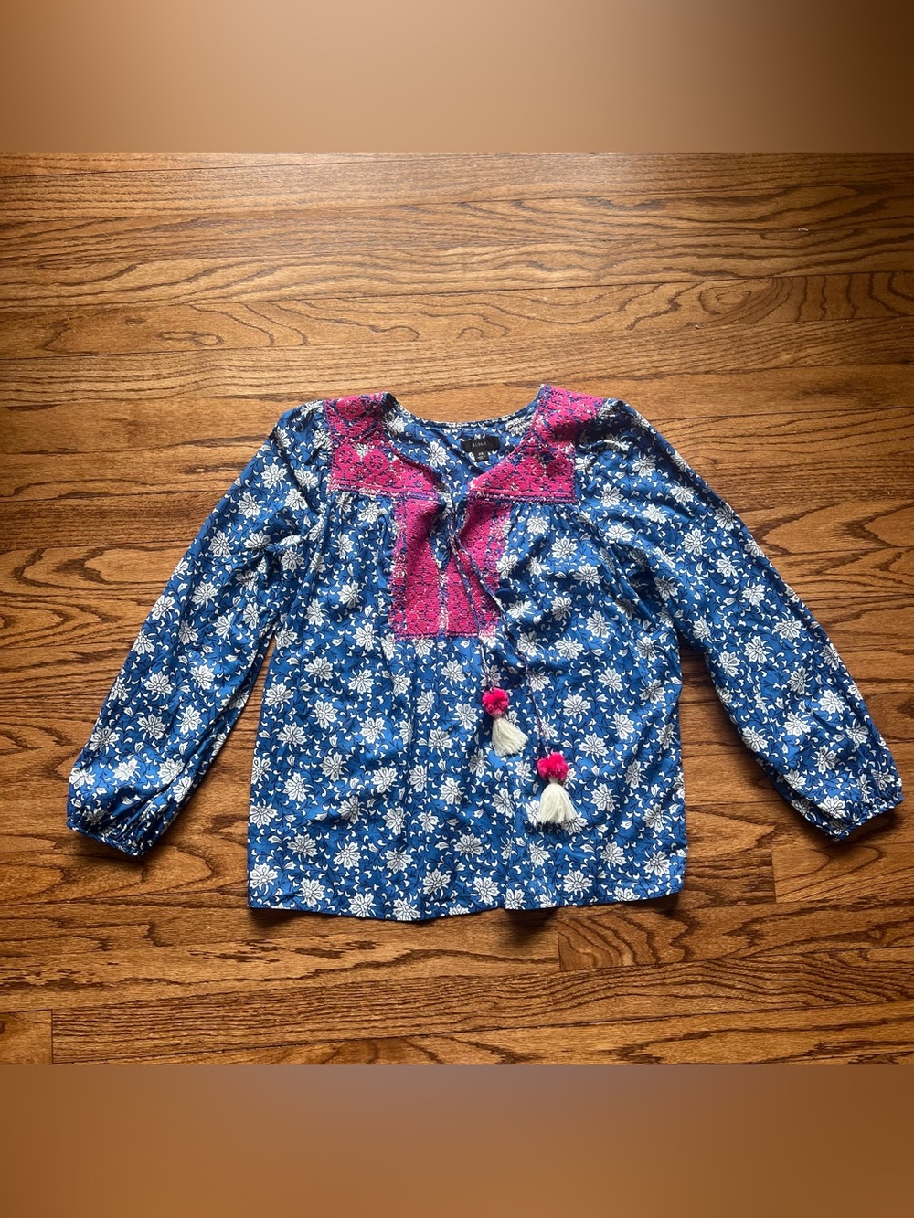 JCREW Pom Pom blouse